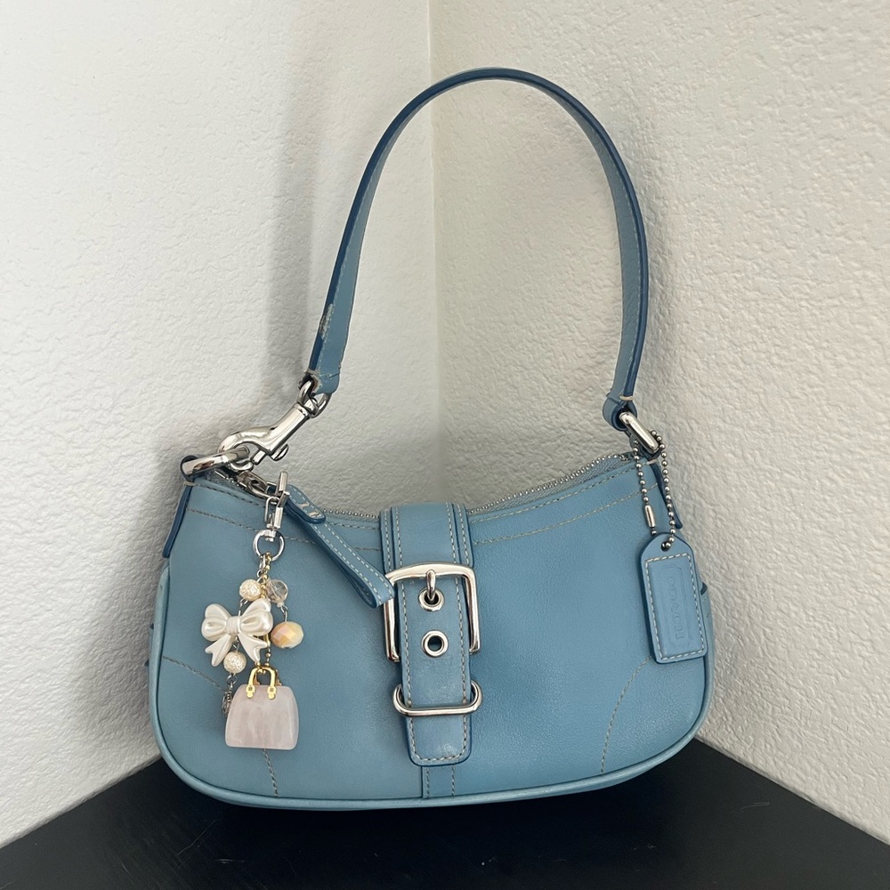 Rare Color Light Blue Coach Hamptons Shoulder Bag
